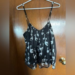 Billabong Black Tank Top with Swans Size M